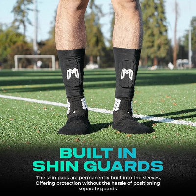 Mini Shin Guards Soccer – Built in Shin Pad Sleeves for Mens, Women, Teens