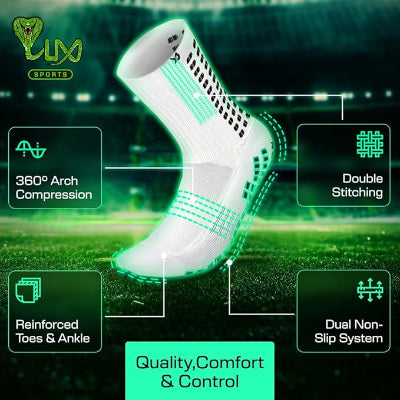 Dual Grip Socks - Soccer Grip Socks for Men and Women. GripArray Performance & Comfort