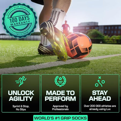 Dual Grip Socks - Soccer Grip Socks for Men and Women. GripArray Performance & Comfort