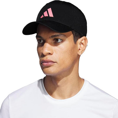 Soccer Fan Structured Adjustable Fit Strapback Hat, Black/Easy Pink