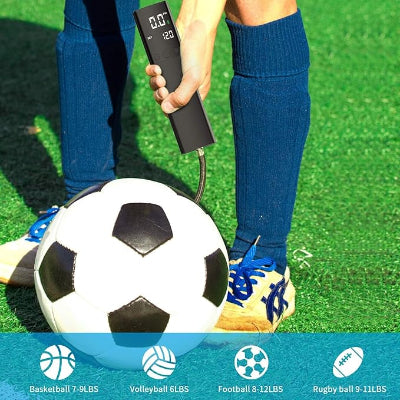 Electric Ball Pump, Smart Air Pump Portable Fast Ball Inflation with Precise Pressure Gauge and Digital