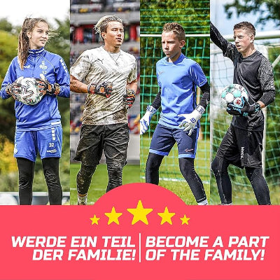 GRIPMODE Classic Red Roll Finger Goalkeeper Gloves Adult and Child with Griptec®-2