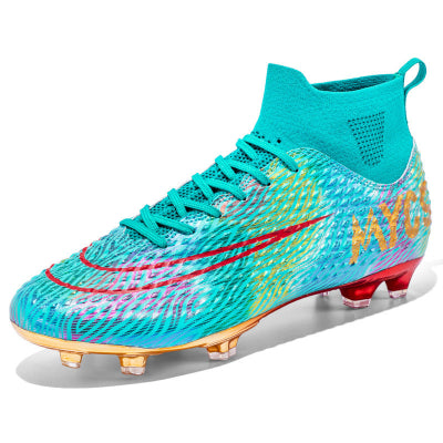 Men's Outdoor Training Gold-plated Bottom High-top Soccer Shoes-6