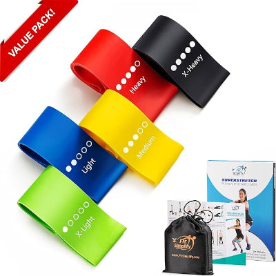 Resistance Loop Exercise Bands with Instruction Guide and Carry Bag-5