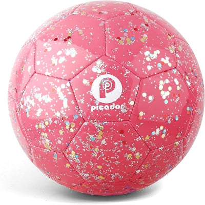 Soccer Ball, Glitter Pink Purple Shiny Toddler Balls-1