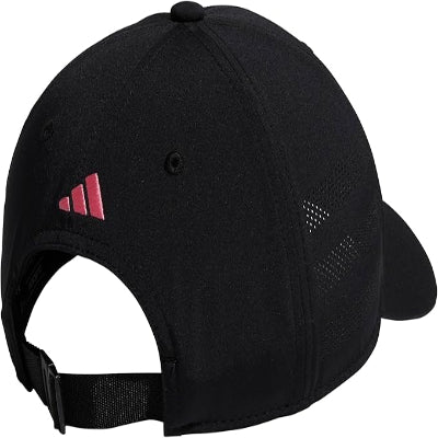 Soccer Fan Structured Adjustable Fit Strapback Hat, Black/Easy Pink-5