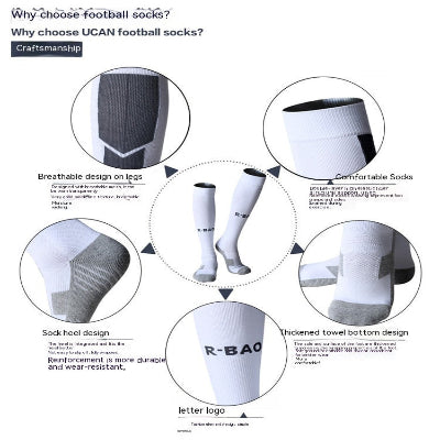 Towel Bottom Long Soccer Socks Ankle Support Protection Calf-3