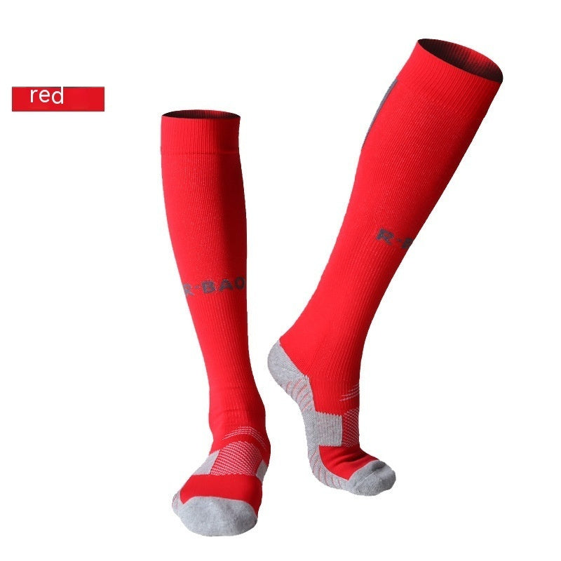 Towel Bottom Long Soccer Socks Ankle Support Protection Calf-9