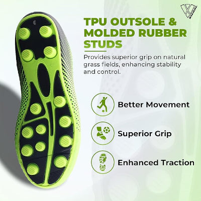 Boys Girls Soccer Cleats | Youth Firm Ground Athletic Outdoor Football Shoes for Toddler,