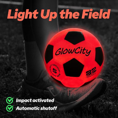 Glow in The Dark Soccer Ball | Light Up Indoor/Outdoor Soccer Ball